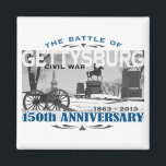 Gettysburg Battle 150 Anniversary Magnet<br><div class="desc">Celebrate the 150th anniversary of the Battle of Gettysburg - The Battle of Gettysburg was a pinnacle battle in the American Civil War, fought from July 1st to 3rd, 1863, in and around the town of Gettysburg, Pennsylvania. It was the battle with the largest number of casualties in the American...</div>