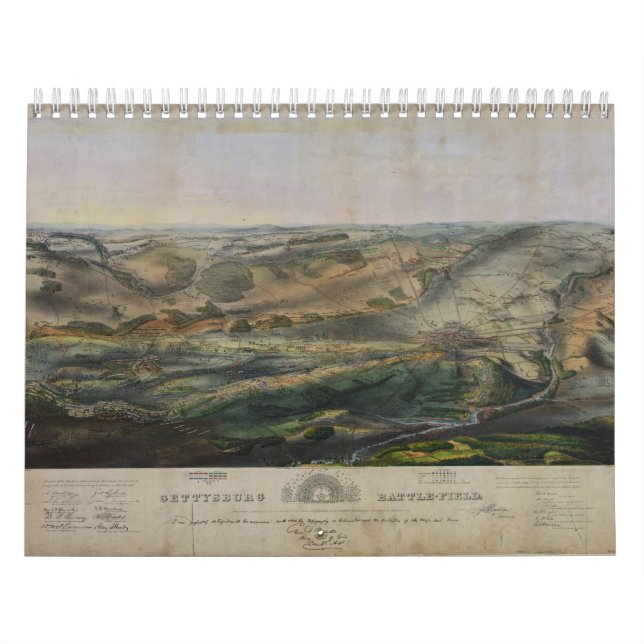 Gettysburg Battlefield by John Bachelder 1863 Calendar (Cover)