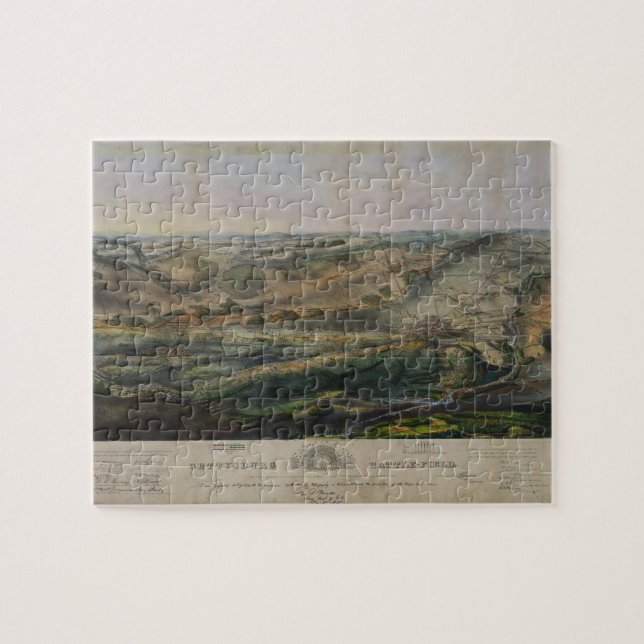 Gettysburg Battlefield by John Bachelder 1863 Jigsaw Puzzle (Horizontal)