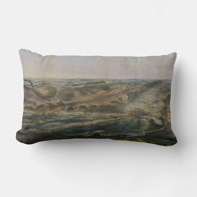 Gettysburg Battlefield by John Bachelder 1863 Lumbar Cushion (Front)
