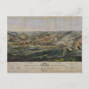 Gettysburg Battlefield by John Bachelder 1863 Postcard