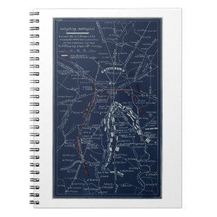 Gettysburg Battlefield Civil War Map (1863) Notebook