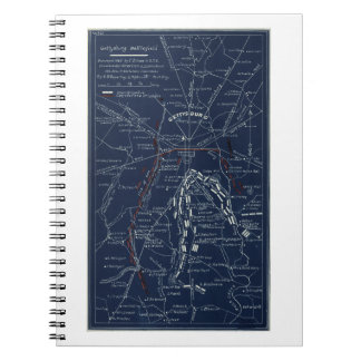 Gettysburg Battlefield Civil War Map (1863) Notebook