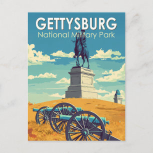 Gettysburg National Military Park Travel Art Retro Postcard