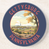 Gettysburg Pennsylvania Retro Distressed Circle
