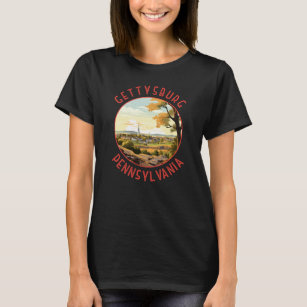 Gettysburg Pennsylvania Retro Distressed Circle T-Shirt