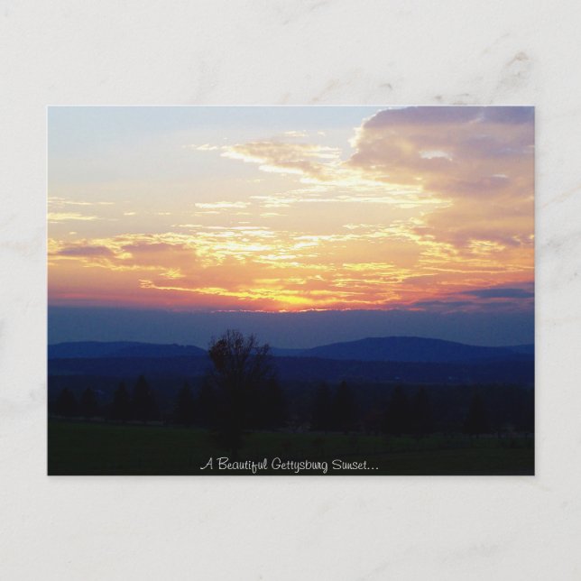 Gettysburg Sunset Postcard (Front)