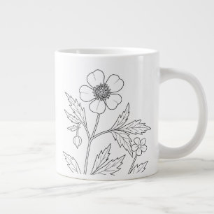 Geum canadense - White Avens - Native Plants Large Coffee Mug