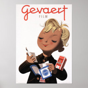 GEVAERT FILM Belgium Camera Photography Retro Art Poster