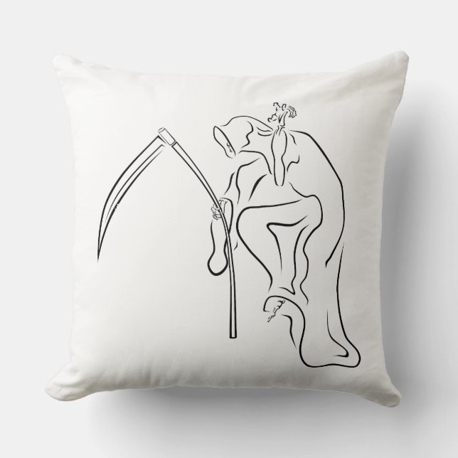 Gevatter / Godfather / Grim HIP HOP Throw Pillow (Front)