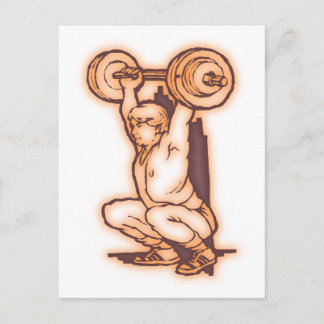 Gewichtheber weight lifter postcard