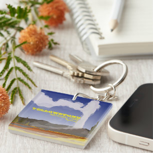 Geyser Yellowstone National Park Acrylic Keychain