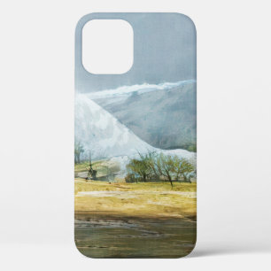 Geysers in the Kamchatka valley. Oil painting on c iPhone 12 Case
