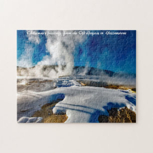 Geysers Yellowstone. Christmas Greetings Jigsaw Puzzle