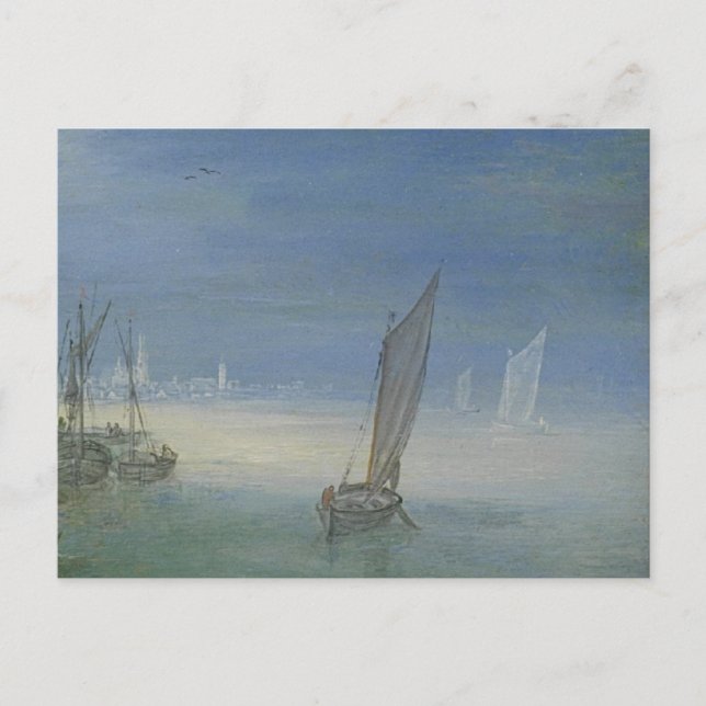 Gezicht op een dorp aan een rivier postcard (Front)