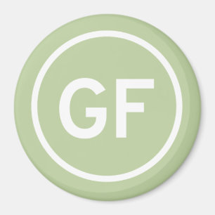 GF for Gluten free food logo branding natural Magnet