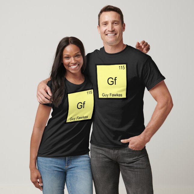 Gf - Guy Fawkes Funny Chemistry Element Symbol Tee (Unisex)