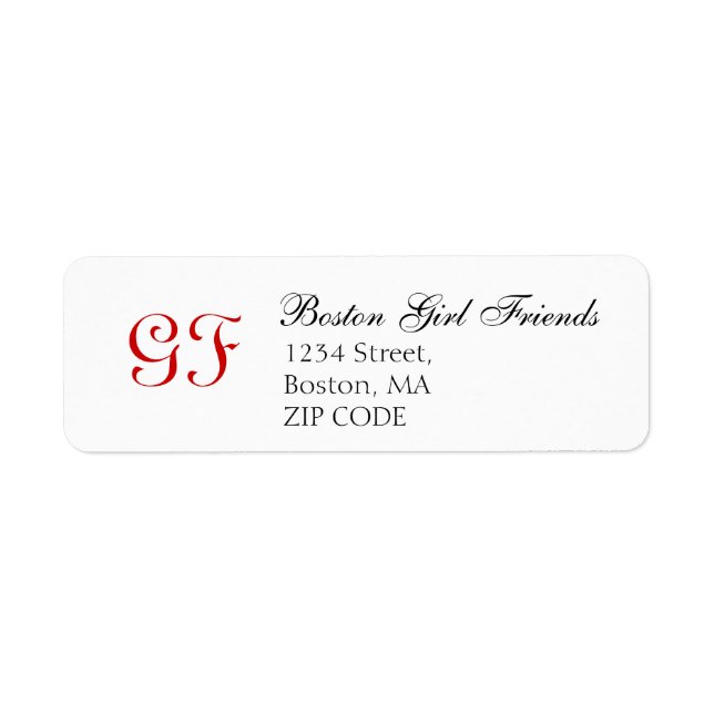 GF Monogram Return Address Labels (Front)