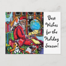 GGBR Holiday Postcard - Santa & Bassets