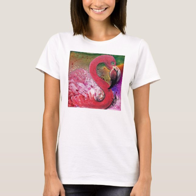 GGs Pretty in Pink Flamingo Design T-Shirt (Front)