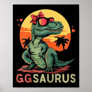 Ggsaurus Dino Dinosaur Gg-saurus T-rex Funny Trex  Poster