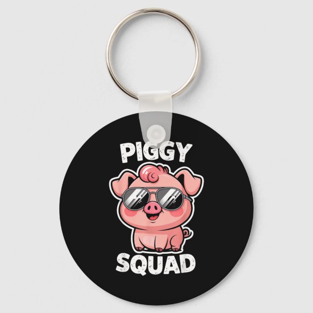Ggy Squad G Wearing Sungles As Animal Funny Farmer Key Ring (Front)