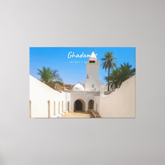 Ghadames, Libya - White Mosque Canvas Print (Front)