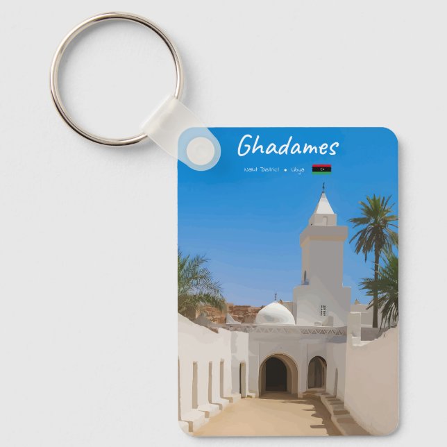 Ghadames, Libya - White Mosque Classic Key Ring (Front)