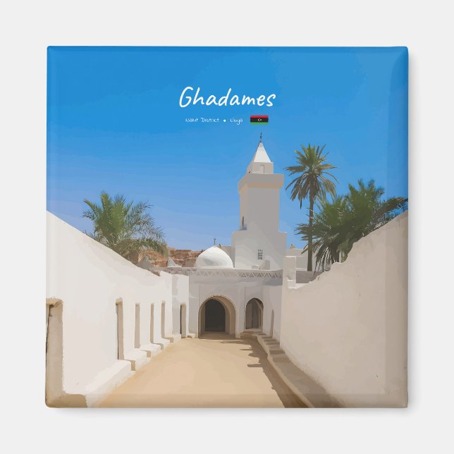 Ghadames, Libya - White Mosque Magnet (Front)