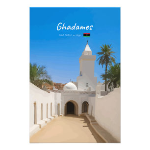 Ghadames, Libya - White Mosque Photo Print