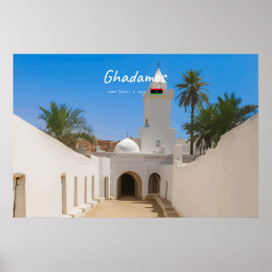 Ghadames, Libya - White Mosque Poster