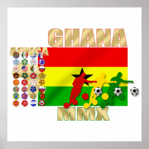 Ghana 32 country qualifying teams flag gifts poster