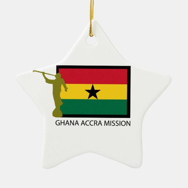 GHANA ACCRA MISSION LDS CTR CERAMIC TREE DECORATION (Front)