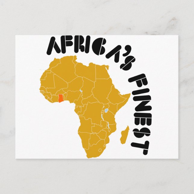 Ghana, Africa's Finest map of Africa Postcard (Front)