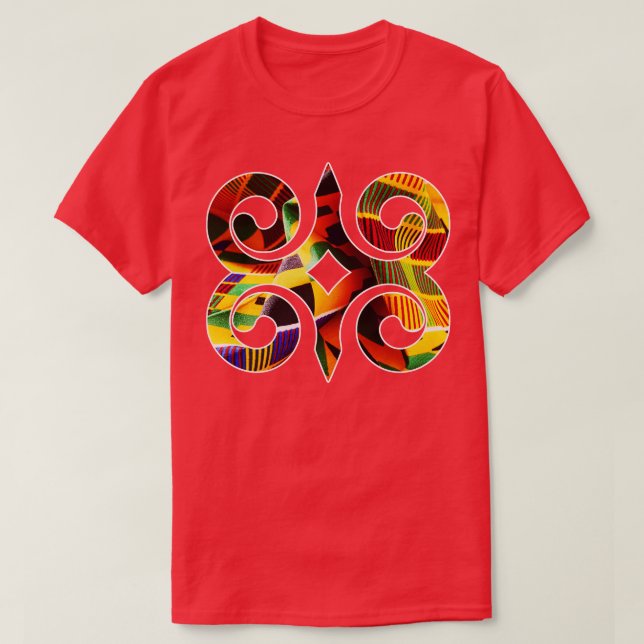 Ghana Akan AdinkraKente Pattern T-Shirt (Design Front)