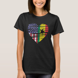 Ghana American Grown Heart USA Patriot Heritage Mo T-Shirt