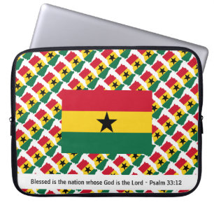 GHANA Black Star Blessed Nation Christian Laptop Sleeve