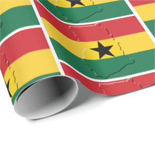 GHANA   Black Star   GHANAIAN Flag Wrapping Paper