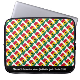GHANA Black Star Psalm 33:12 Blessed Nation Laptop Laptop Sleeve