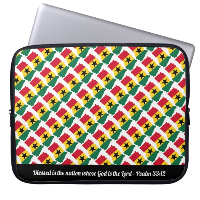 GHANA Black Star Psalm 33:12 Blessed Nation Laptop Laptop Sleeve (Front)
