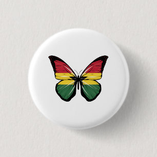 Ghana Butterfly Flag 3 Cm Round Badge