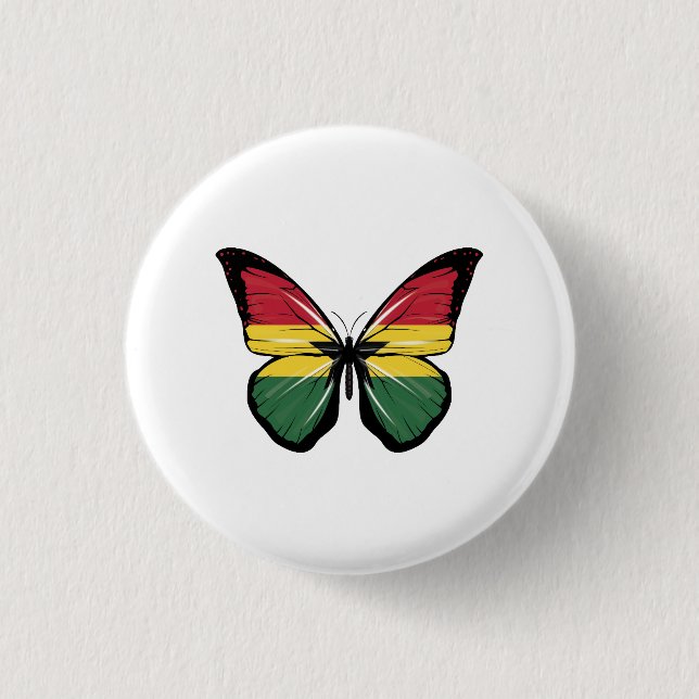 Ghana Butterfly Flag 3 Cm Round Badge (Front)