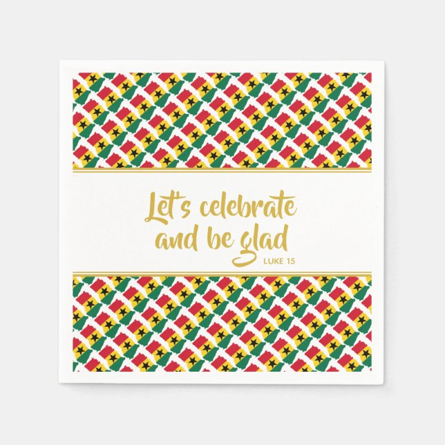 GHANA Christian Custom Celebration Party Paper Napkin (Front)