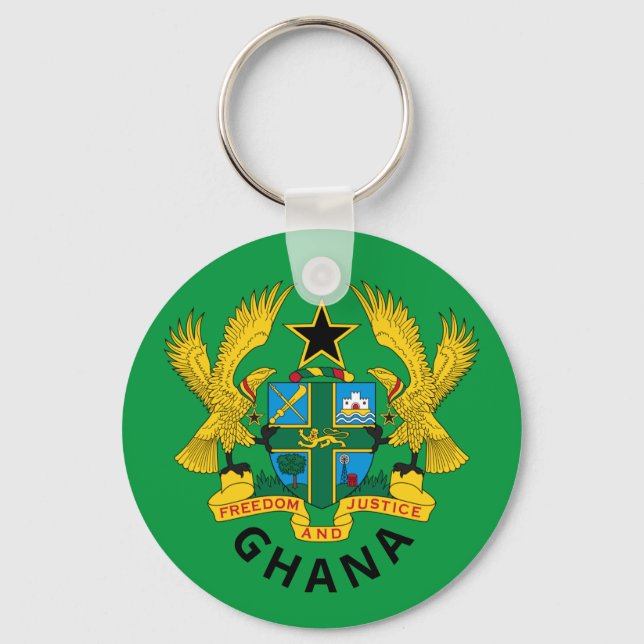 Ghana coat of arms and flag keychain (Front)