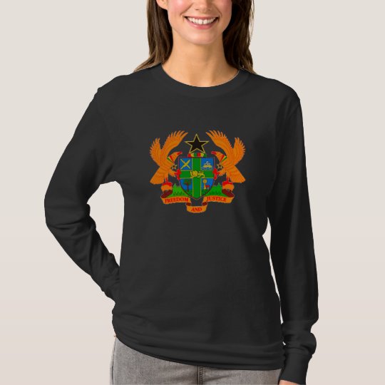 Ghana Coat of Arms Ladies Long Sleeve T-Shirt