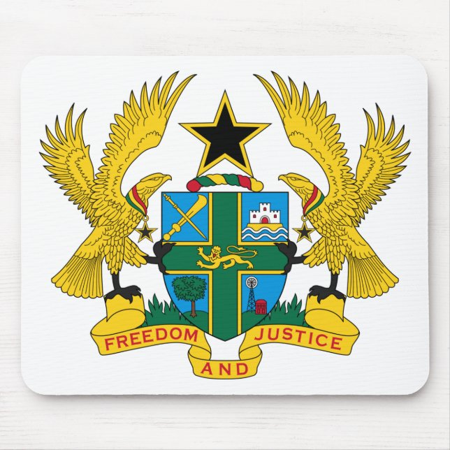 Ghana Coat of Arms Mouse Mat (Front)
