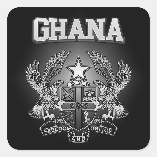 Ghana Coat of Arms Square Sticker (Front)