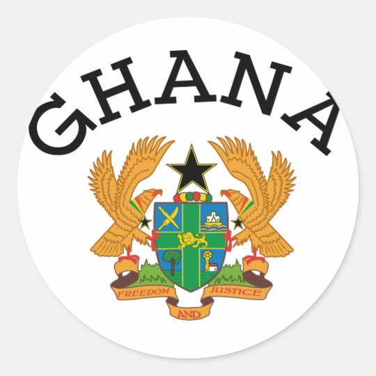 Ghana Coat of Arms sticker Zazzle.co.uk