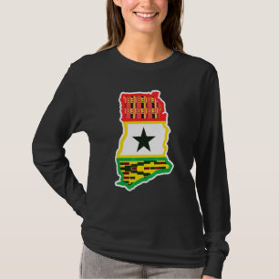 Ghana Country Map Patriotic Flag For Ghanaian T-Shirt