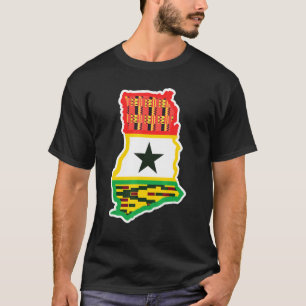 Ghana Country Map Patriotic Flag For Ghanaian T-Shirt